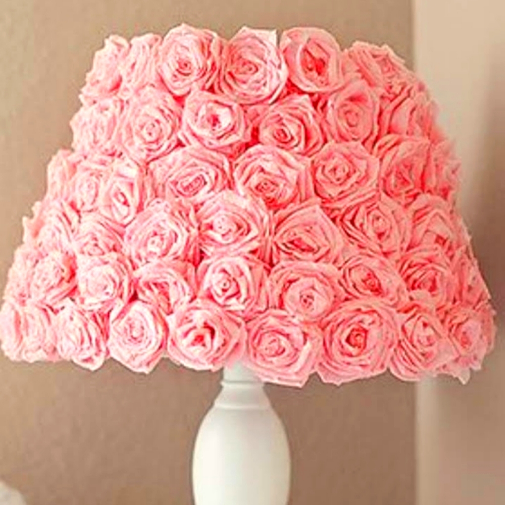 Boujee Hand rolled roses lampshade
